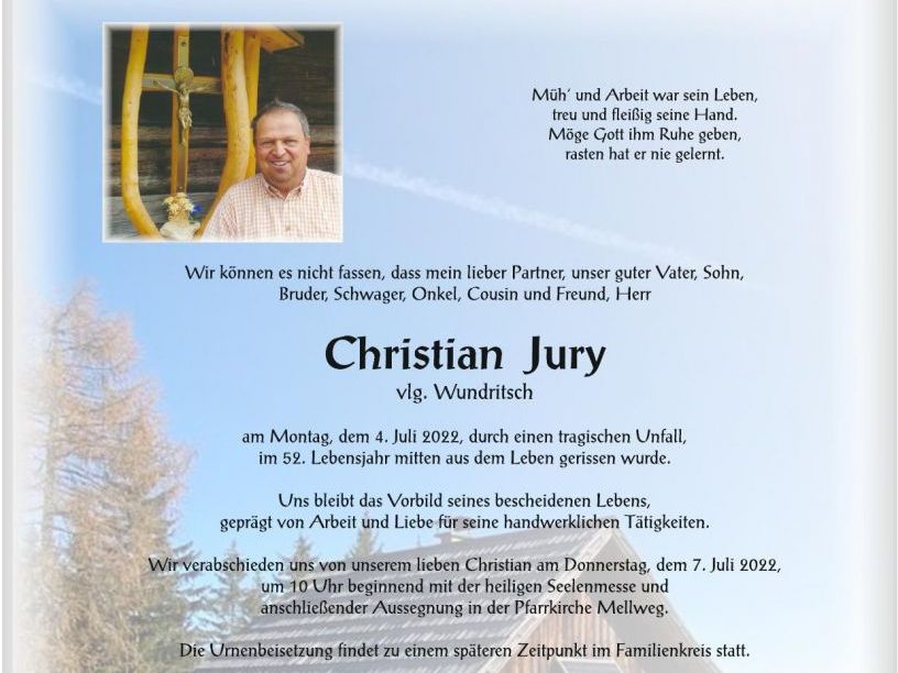 HFM Christian Jury verstorben